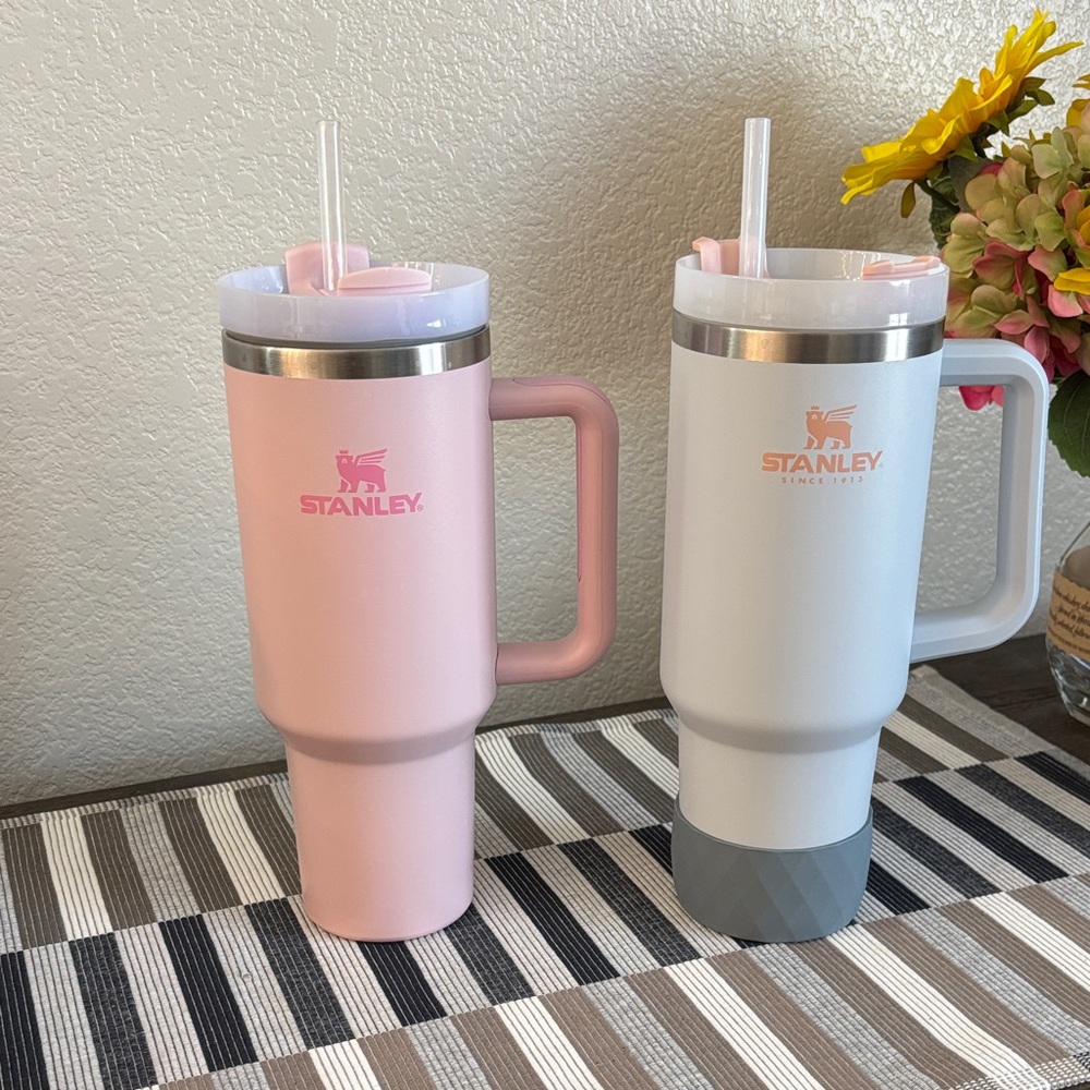 Like new! Stanley Pink and White Travel Mugs